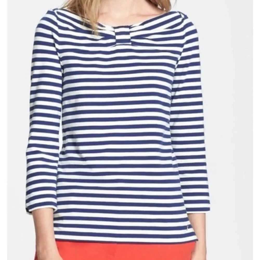✨Kate Spade Blue & White Striped Long Sleeve Wheaton Casual Sz Small Top✨